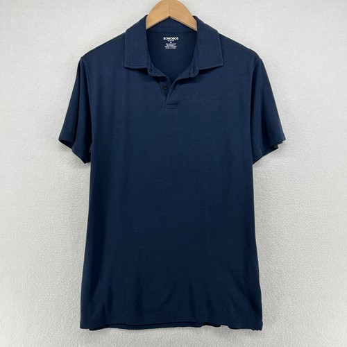 BONOBOS Shirt Mens M Slim Fit Polo Golf Performance Pima Cotton Tencel Blue