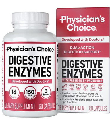Physician's SELECTED Digestive Enzymes - Multi Enzymes, Natural Prebiotics -