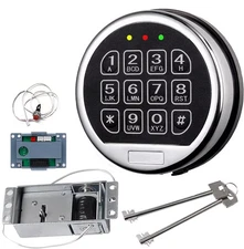 Gun Safe Lock Replacement with Solenoid Lock &2 Master Key Chrome Digital Keypad