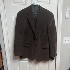 Chaps Brown Men s Corduroy Jacket Blazer Sports Coat 46R With Shoulder Pads