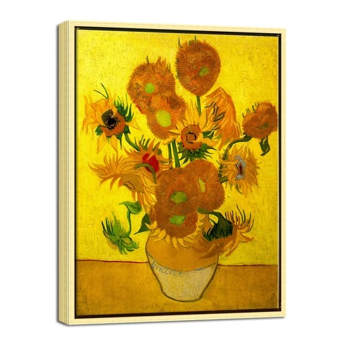 Framed Canvas Wall Art Prints Van Gogh Painting Repro Home Decor Sunflowers