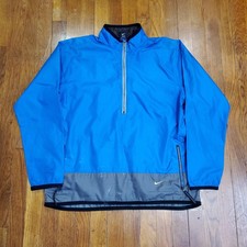 Nike Running Jacket Youth Large 12-14 Blue Gray Half Zip Pullover Windbreaker