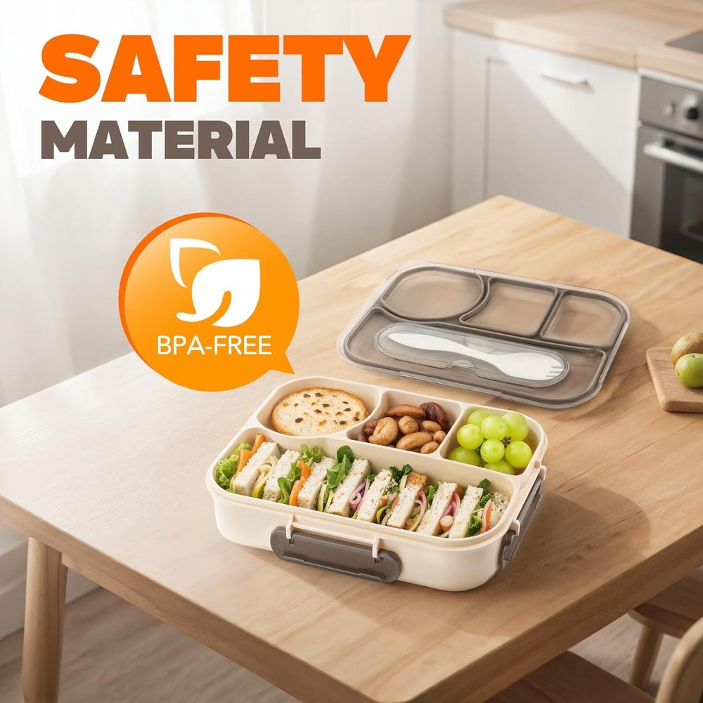 EASYFUN 4-Compartment Bento Box for Adults and Kids Lunch Containers EASYFUN 4-Compartment Bento Box for Adults and Kids Lunch Containers