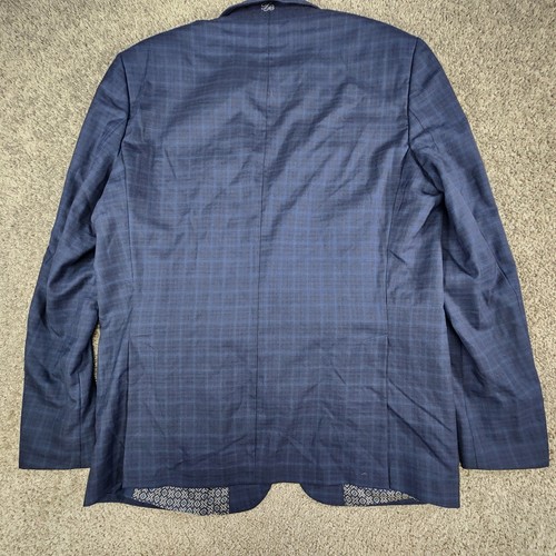 Ted Baker Blazer Mens 46L Long Blue Sport Coat Jacket Canada Plaid Jake Career - Picture 11 of 23