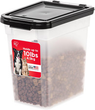 Airtight Dog Food Storage Container, Weatherpro, up to 10 Lbs, Removable Wheels,