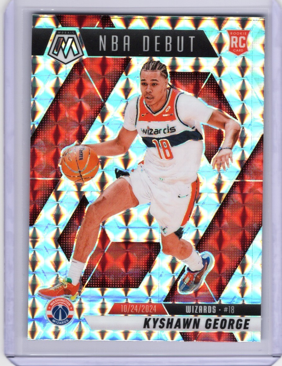2024-25 Panini Mosaic - Kyshawn George NBA Debut Base Mosaic RC #256 - Wizards