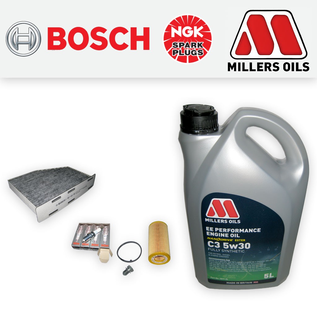 SERVICE KIT for SEAT LEON (1P) 2.0 TFSI OIL CABIN FILTERS PLUGS +OIL (2005-2012)