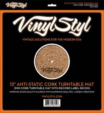 Vinyl Styl 12 Inch Anti Static Cork Turntable Mat - Less Vibration - No Slip