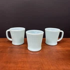VTG set Of 3 Fire King  Delphite Blue D Handle Mugs.