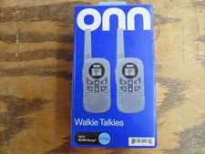 ONN Handheld Two-Way Walkie Talkie Radio Pair Grey - Brand New