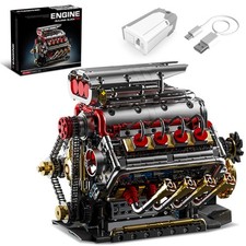 V8 Engine Model Kit that Runs, 8-Cylinder Car Engine Building Set with Rechar...