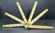 VTG Lurking Red End 66" Wood & Brass Folding Ruler Measuring Made In The USA