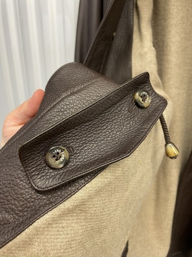 Loro Piana Deer Glove Leather Cashmere Lined Coat Jacket Italy Dark Brown M - 第 14/17 張圖片