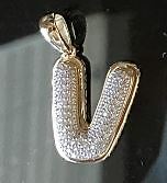 10k Massiv Gelbgold Blase Initiale A bis Z Alphabet CZ Anhänger Charm - Bild 28 von 31