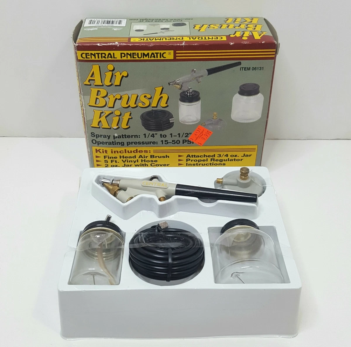 Central Pneumatic Air Brush Kit 15 50 PSI 6131 Spray Pattern 1 4