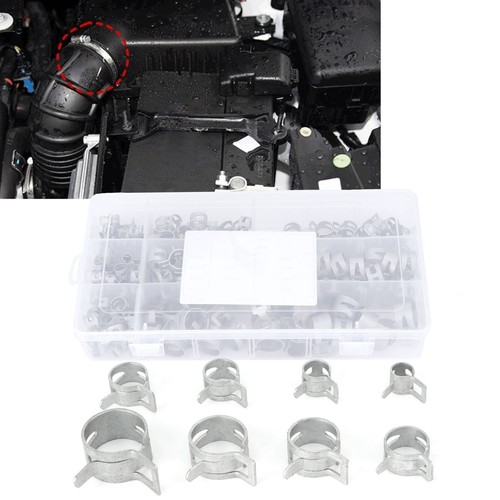 160Pcs Hose Clamps Spring Clip For Fuel Petrol Pipe - Picture 5 of 12