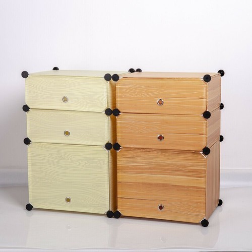 Shoe Storage Cabinet 3 Tier Drawer 6 Pair Shoes Boot Organizer Cupboard Closet - Picture 8 of 13