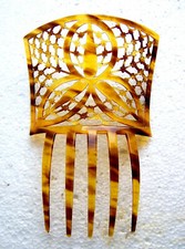 Antique hair comb faux tortoiseshell - NO US IMPORT FEES