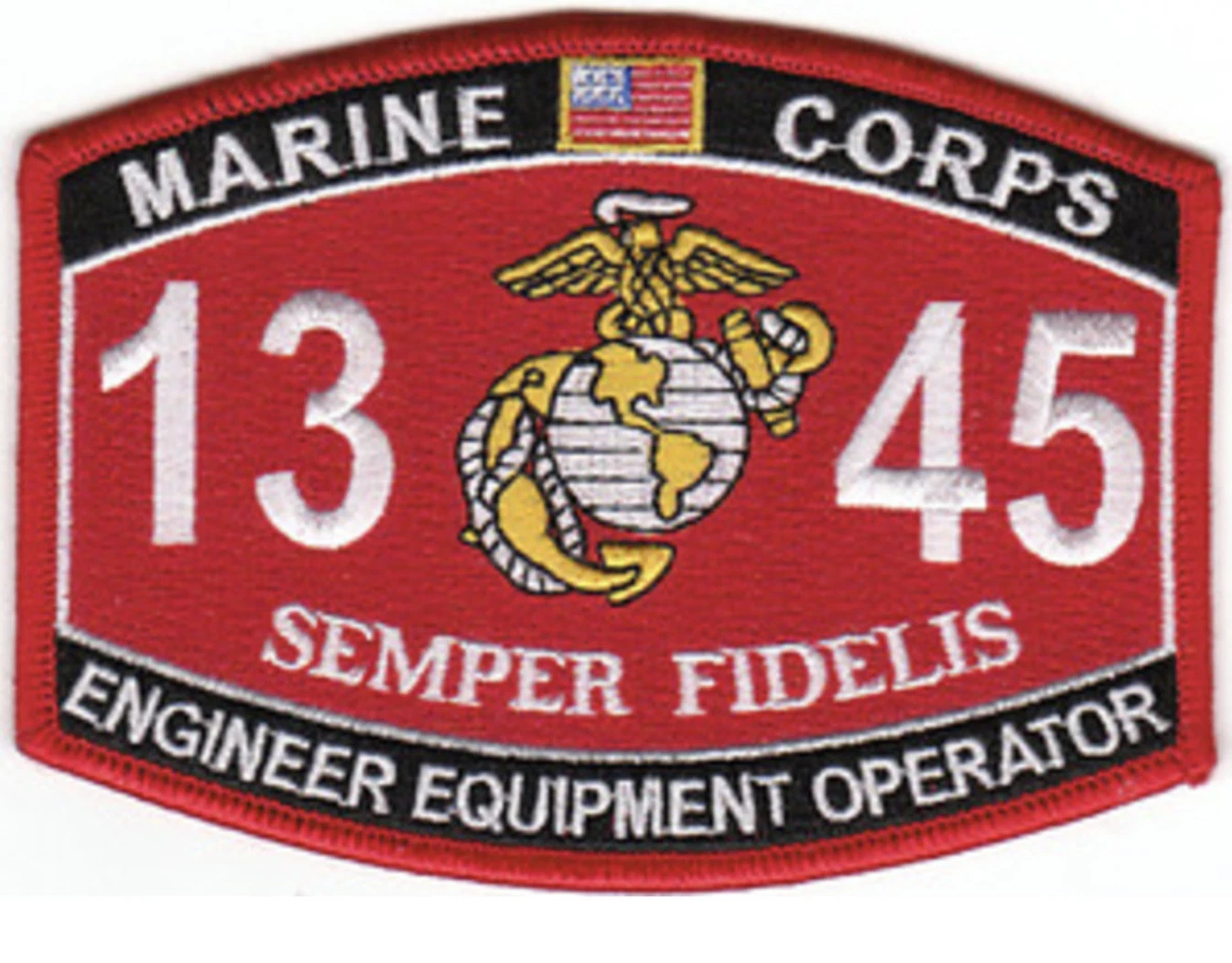 4.5" MARINE CORPS MOS 1345 ENGINEER EQUIPMENT OPERATOR EGA EMBROIDERED PATCH