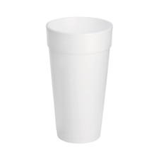 20 Oz Foam Drink Cups 3.7" Top 2.4" Bottom Case of 500 White