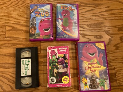 Lot 5 Barney VHS Tapes Barney’s Beach Party Let’s Go To The Zoo ...
