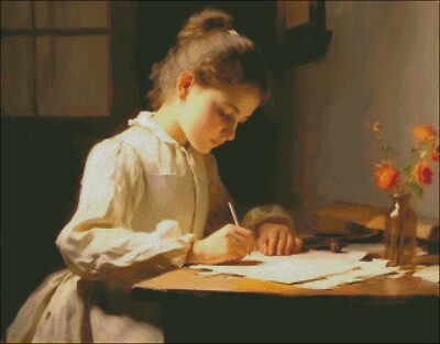 A Girl Writing 2 - Counted Cross Stitch Kits Needlework Embroidery DIY