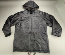 Charles Klein Unisex L Black Leather Vtg Reversible Faux Fur Black Jacket Coat