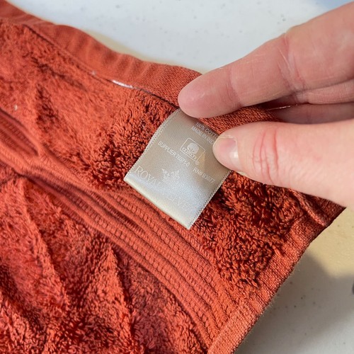 royal velvet hand towel solid red maroon 100% cotton classic traditional - Picture 6 of 8