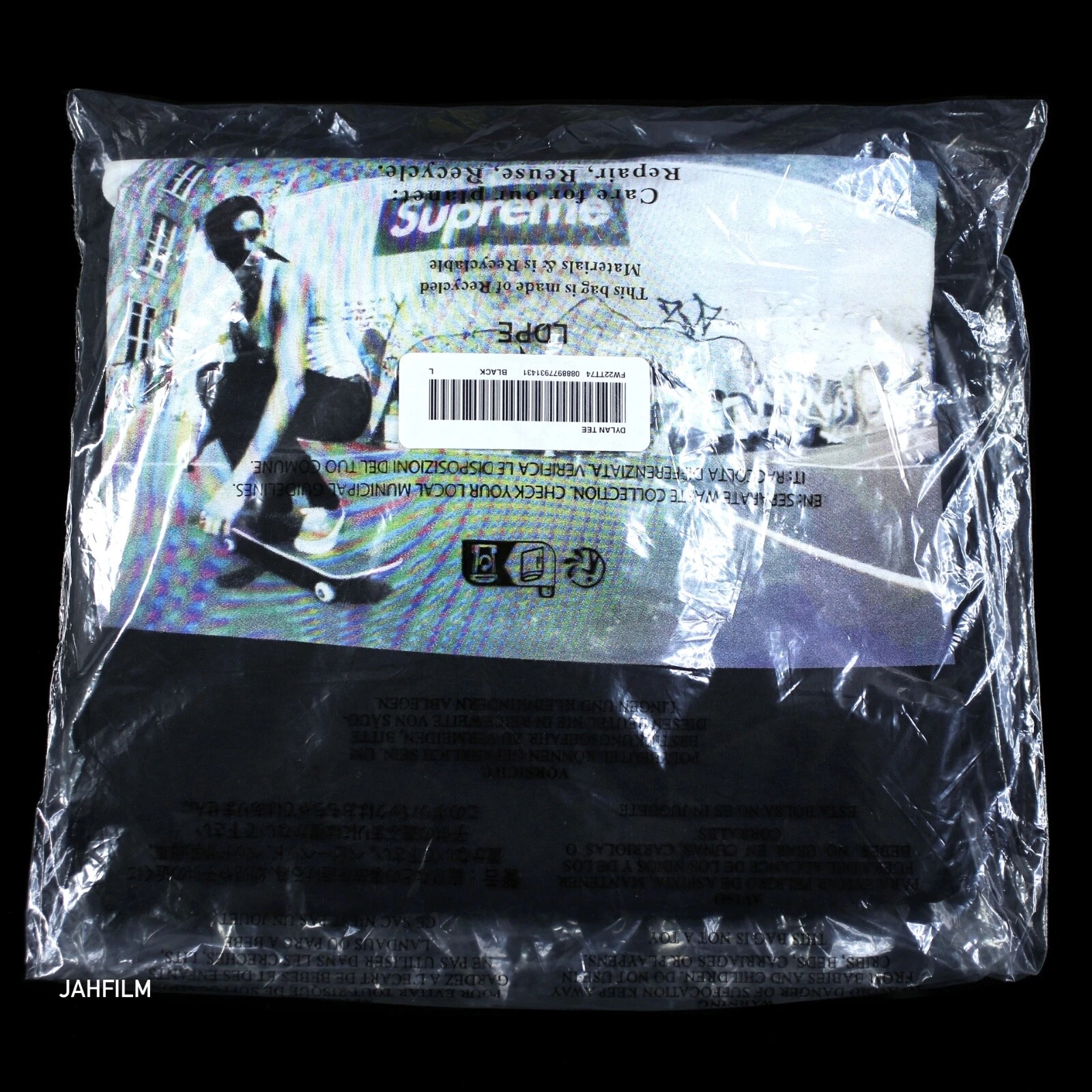 Supreme   Tee shirt Dylan Skate   Noir   Taille L   Neuf Large