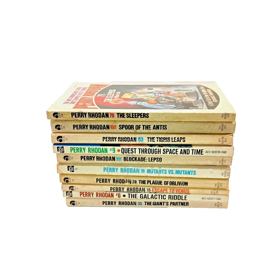 Lot of 10 PERRY RHODAN Sci-Fi Pulp 1970s PB Books 8-9-15-19-28-33-63-79-101-102 - Image 3 of 4