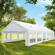 COBIZI 20x40ft Heavy Duty Party Tent Outdoor Wedding Tent Carport with Sidewalls
