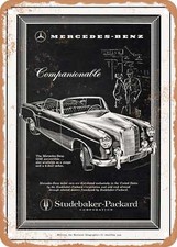 Metal Sign - 1958 Mercedes Benz 220s Convertible Companionable Vintage Ad