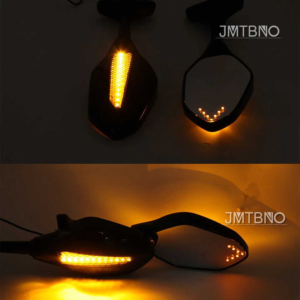 Espejos retrovisores con señales de giro LED para motocicleta Honda CBR Goldwing Interceptor Foto 4 de 4