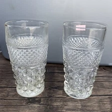 2 Vintage Anchor Hocking Wexford Iced Tea Drink Glasses 5 1/2"