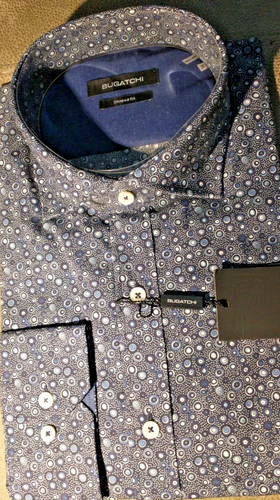 Camicia Bugatchi uomo XL manica lunga abbottonata fantasia forme astratte nuova con etichetta - Foto 9 di 17