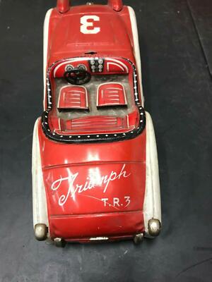 ☆ブリキ☆1950年代、BANDAI TRIUMPH TR3 レッド VINTAGE BANDAI 1960'S FRICTION TRIUMPH TR3 TIN TOY CAR JAPAN