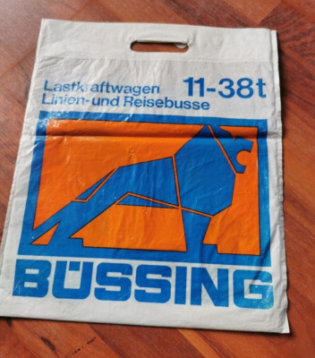 Plastic bag bag Büssing trucks buses coaches used 70s 80