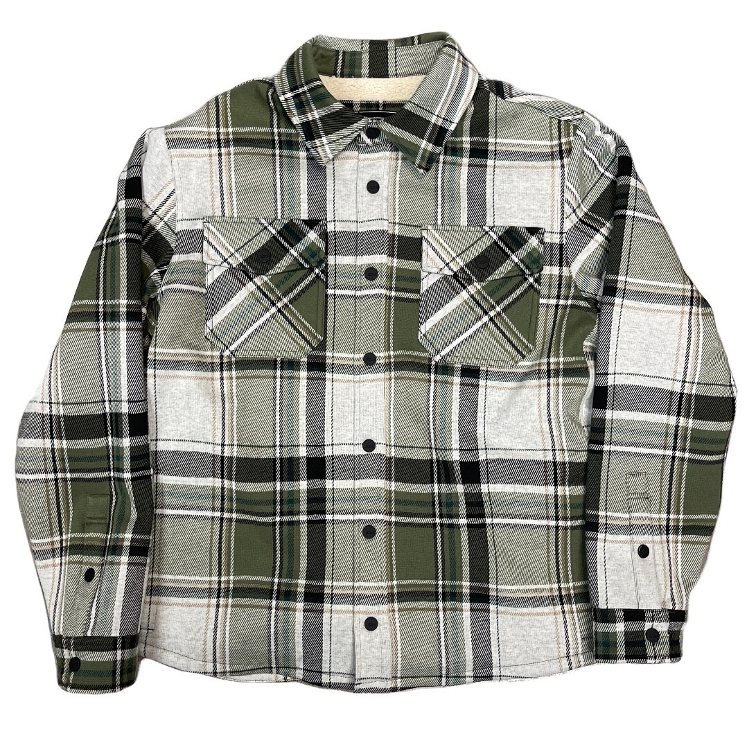 Совершенно Новая мужская куртка-шерпа Dakine Snap Front Sherpa Shirt Jacket зеленого цвета средней длины 14390₽