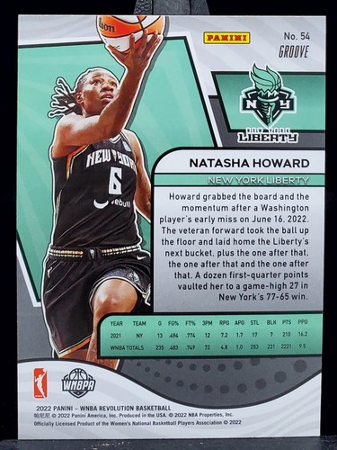 2022 Panini Revolution WNBA Natasha Howard Groove #54 Liberty C520 - Picture 2 of 2