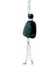 with black pendant . Silver Pendant Necklace 24 inch