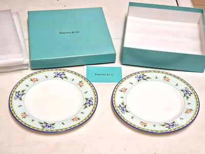 Tiffany & Co. Morning Glory プレート Tiffany & Co Morning Glory Dessert Plates Set of 2 Porcelain Made