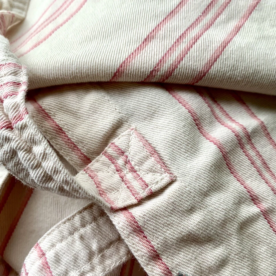 2 fundas de almohada lumbar Nautica Costal 18” x 34” rosa y crema con lazos Foto 3 de 4