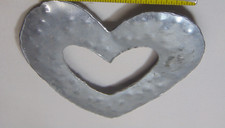 Vintage Brutalist Belt Buckle Silver Tone Heart Love Hammered 5" x 5" Cutout