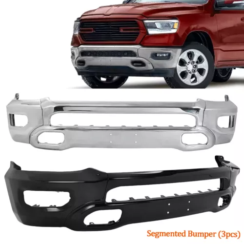 Front Bumper For 2019 2020 2021 2022 2023 2024 Dodge Ram 1500 W/ Fog Light Holes - Picture 1 of 23