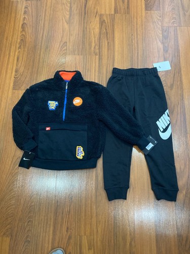 Nike Youth Boy's Sweater PANTS Tracksuit 2pc Size 7 Black New - Picture 4 of 6