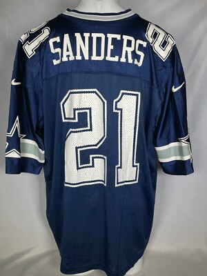 VTG Deion Sanders #21 Dallas Cowboys NFL NIKE Blue Home Jersey