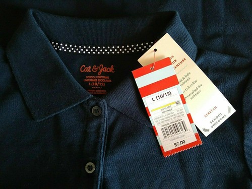 Cat & Jack Navy Blue School Uniform Shirt Polo Top S(6/6X) M(7/8) L(10/12) - Picture 7 of 7