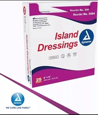 Dynarex Island Dressing Sterile 6x6 Inch, 25 Per Pack #3494