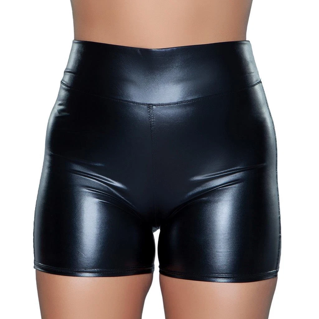 High waisted vinyl best sale shorts