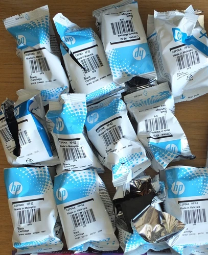 12 x GENUINE HP62 BLACK INK EMPTY CARTRIDGES - NO INK - EMPTY USED HP